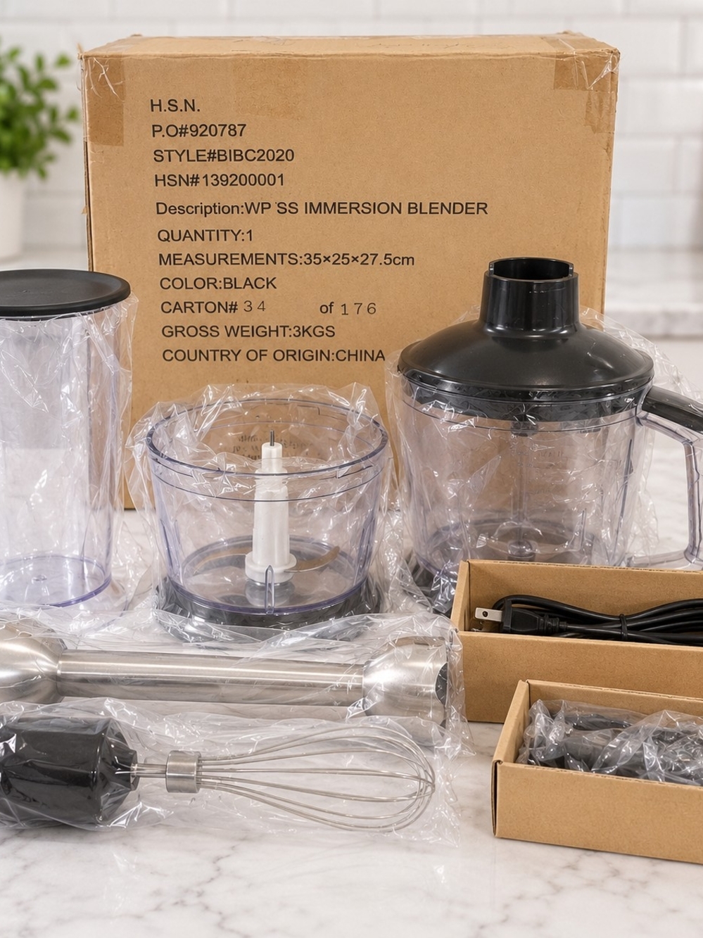 Wolfgang Puck BIBC2020 Stainless Steel Immersion Blender Chopper Set Black